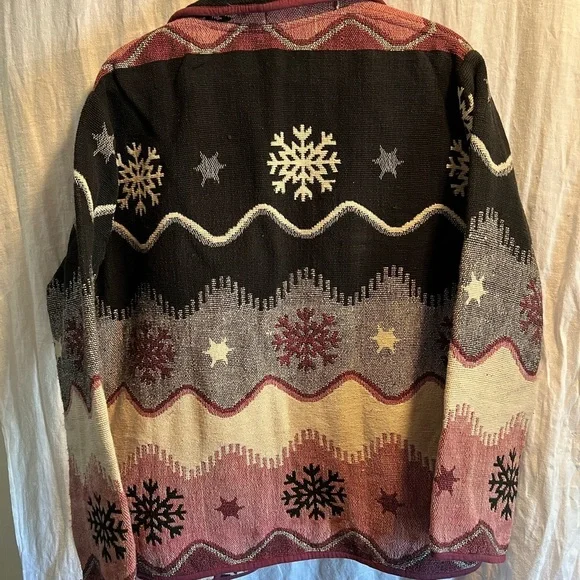 Vintage Flashback Tapestry Blazer Coat with snowflakes. Size M. Like new. - Picture 9 of 9